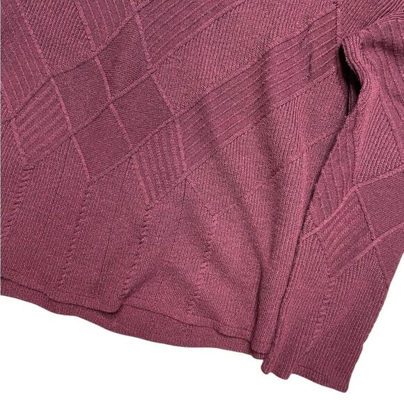 SMARTWOOL Shadow Pine Cable V-Neck Sweater Maroon Size Medium - Picture 5 of 6